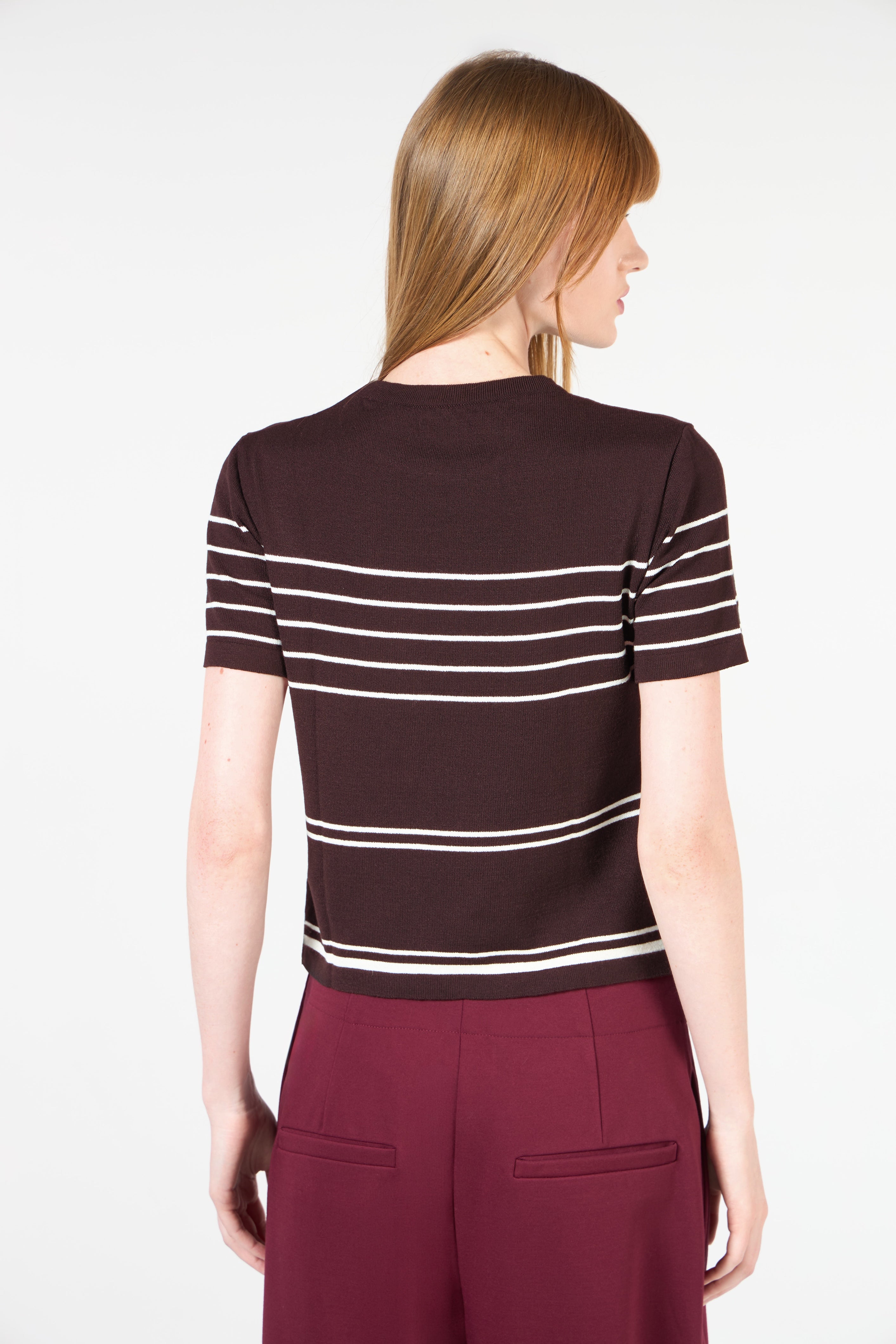 TD Black Stripped Blouse