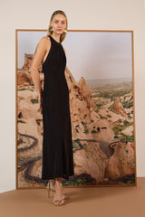 Vestido midi de crochê preto TD 