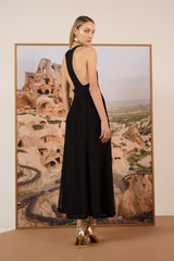 Vestido midi de crochê preto TD 