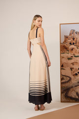 Vestido longo listrado TD