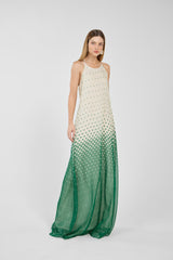 TD Green Polka Dot Long Dress