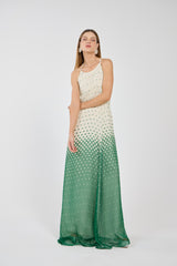 TD Green Polka Dot Long Dress