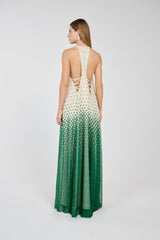 TD Green Polka Dot Long Dress