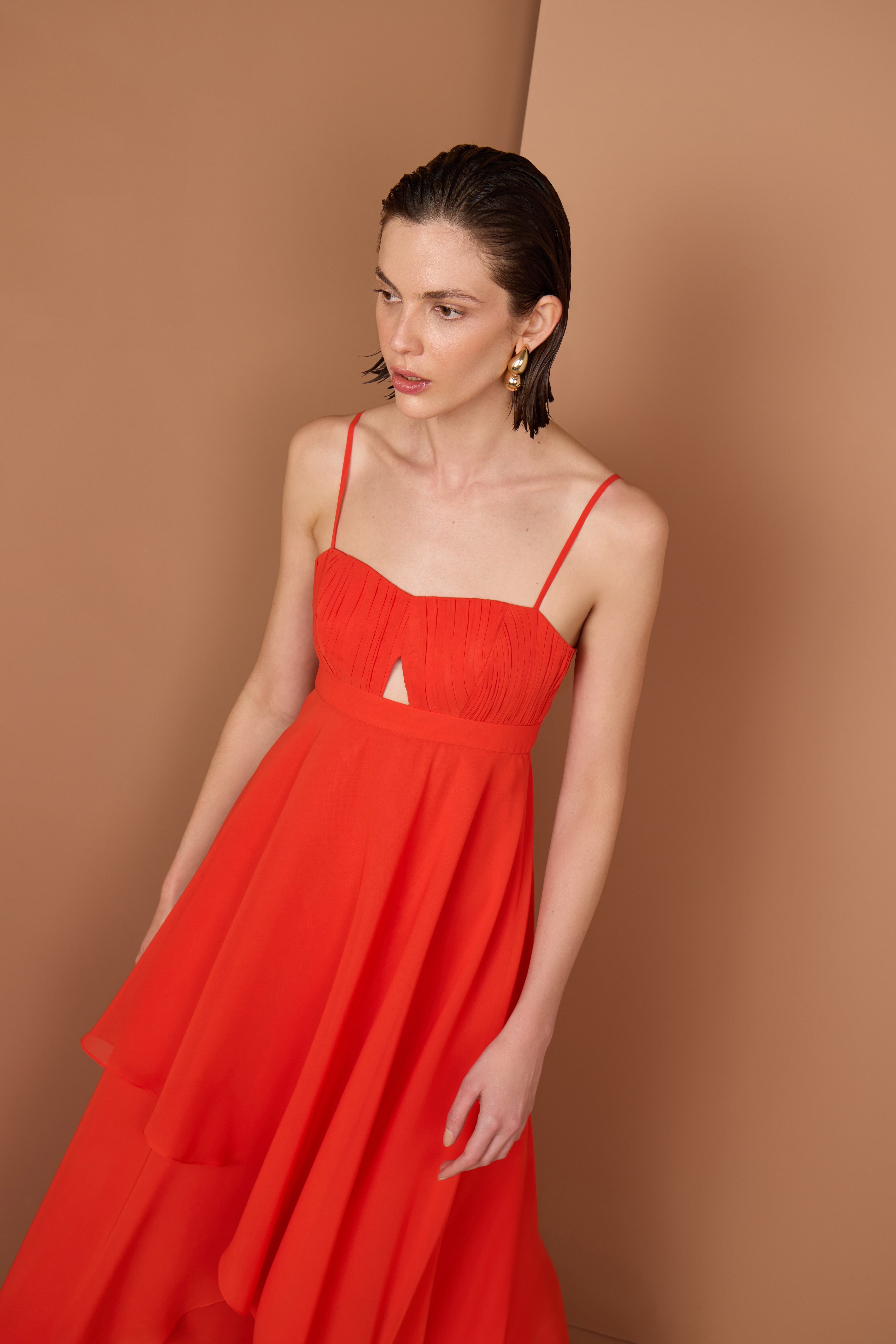Vestido longo laranja TD
