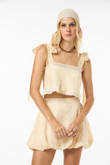 TD Beige Skirt Set