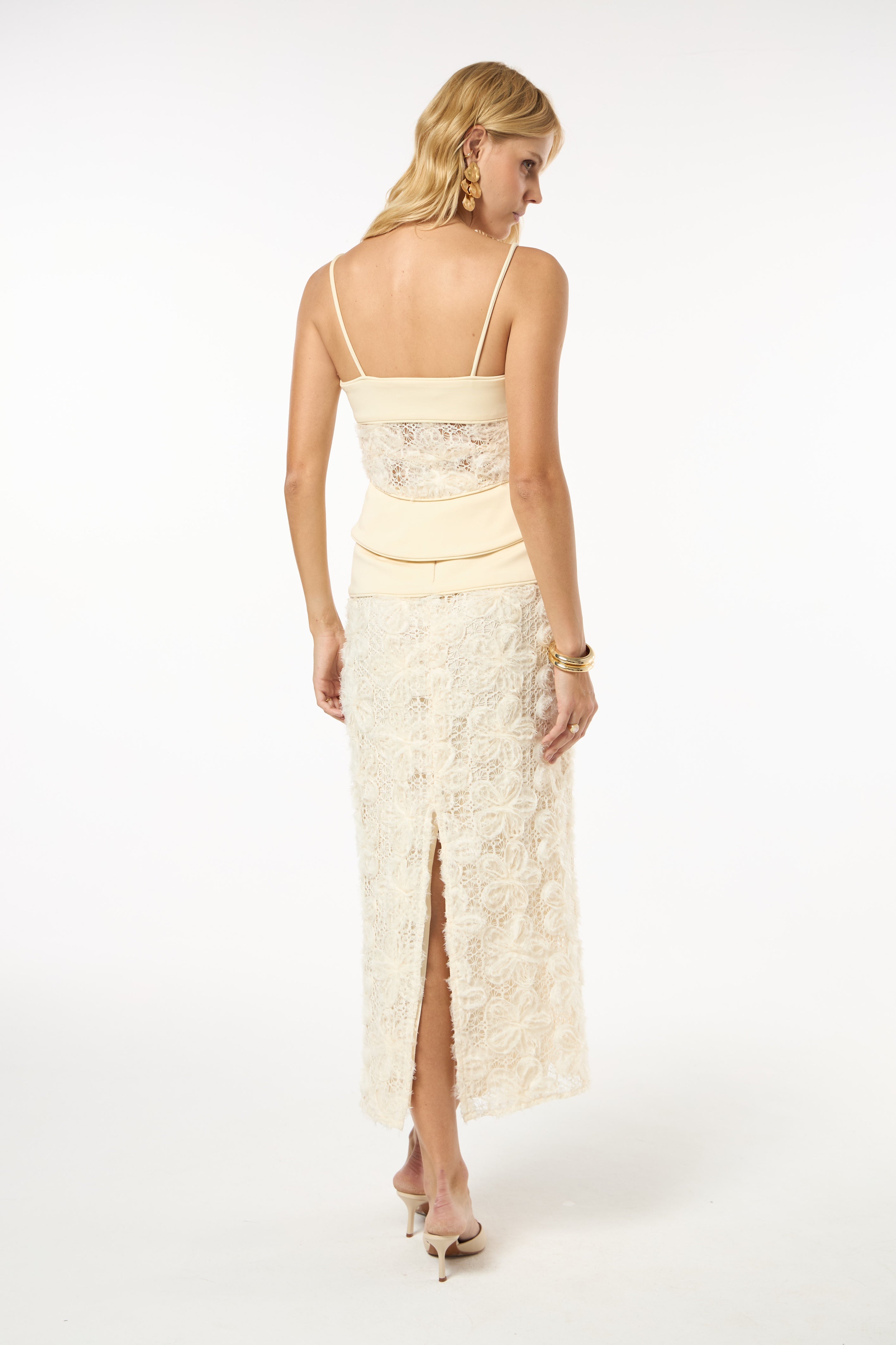 TD Cream Skirt Set