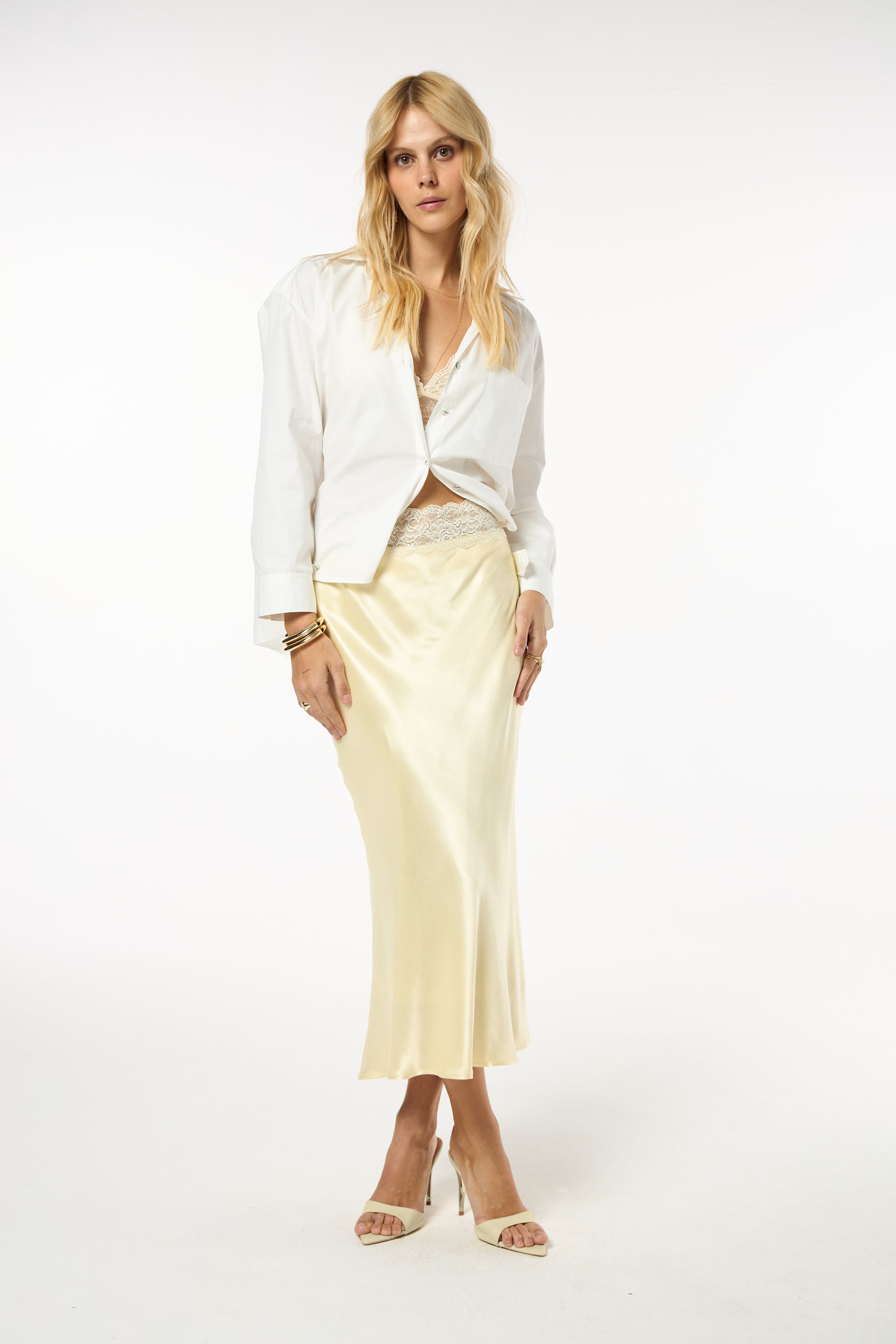 TD Butter Yellow Midi Skirt