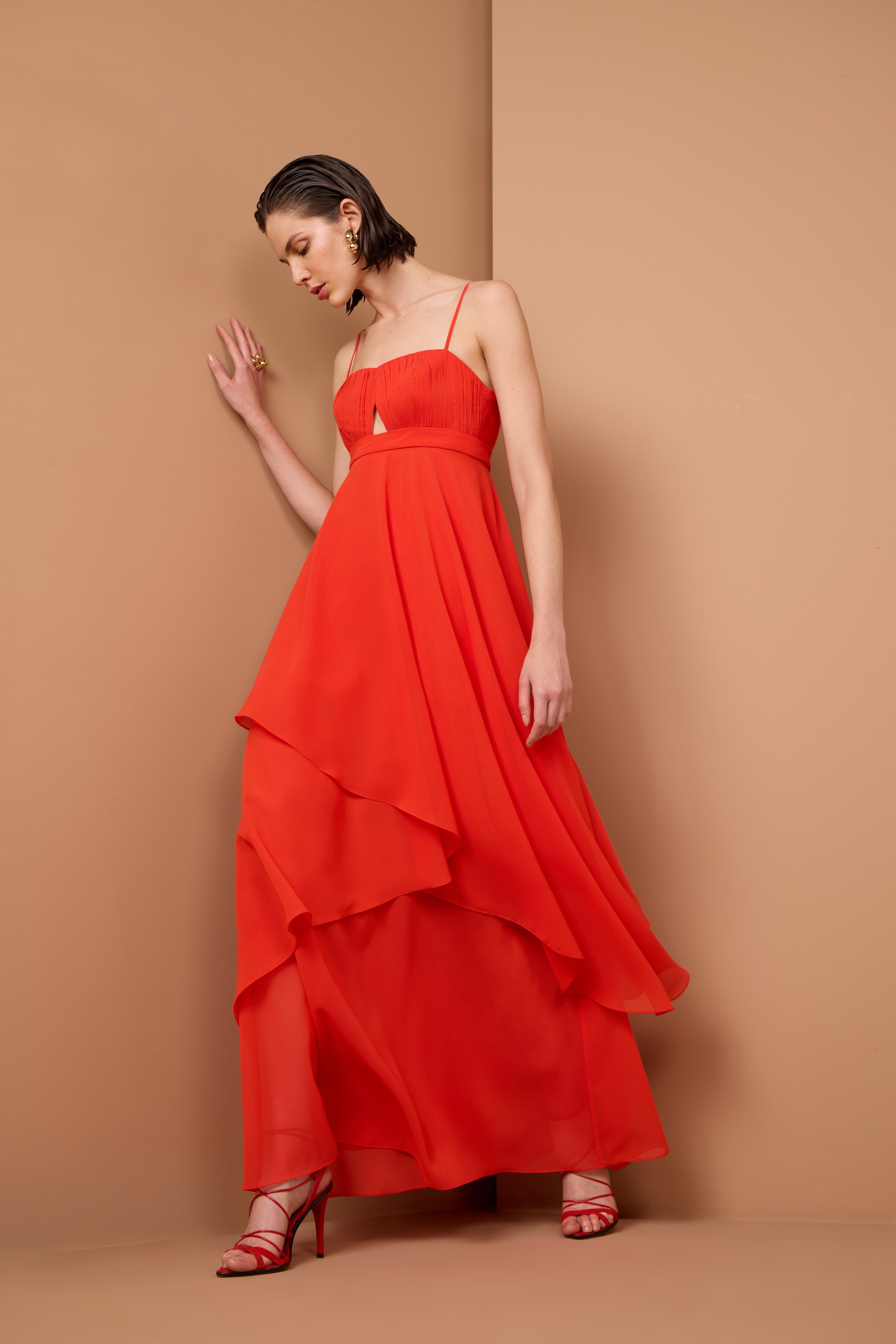 Vestido longo laranja TD