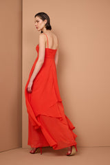 Vestido longo laranja TD