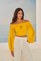 TD Yellow Off-the-Shoulder Blouse