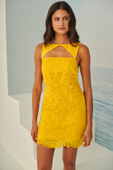 TD Yellow Short Lace Dress