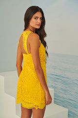 TD Yellow Short Lace Dress