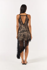 SK Blak Lace Asymnetric Dress