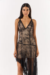 SK Blak Lace Asymnetric Dress