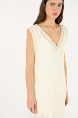 SK Off-white Layered Midi Dress