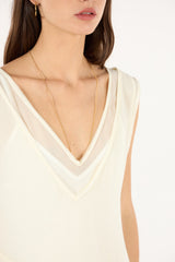 SK Off-white Layered Midi Dress