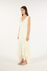 SK Off-white Layered Midi Dress