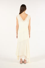 SK Off-white Layered Midi Dress