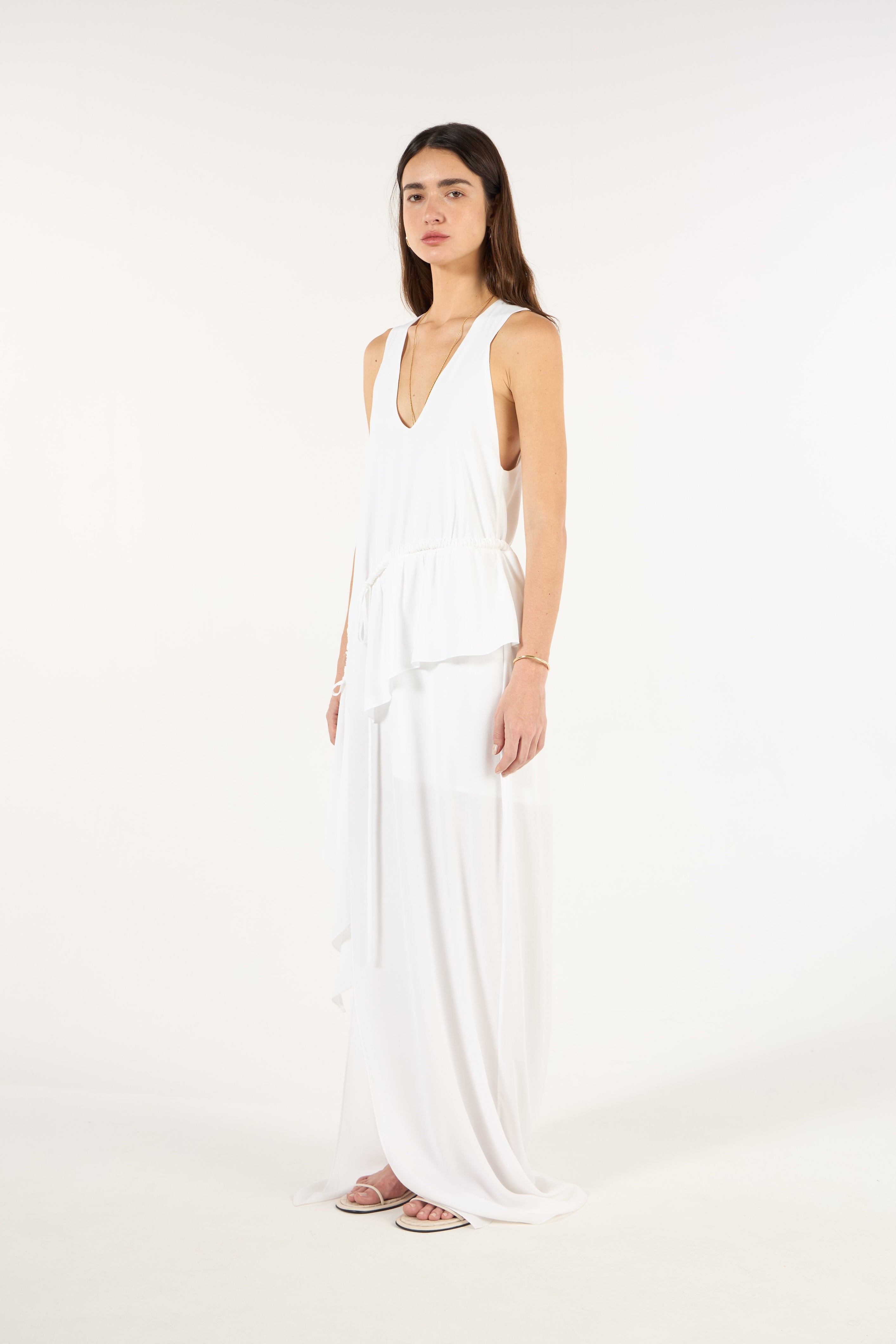 SK White Long Dress