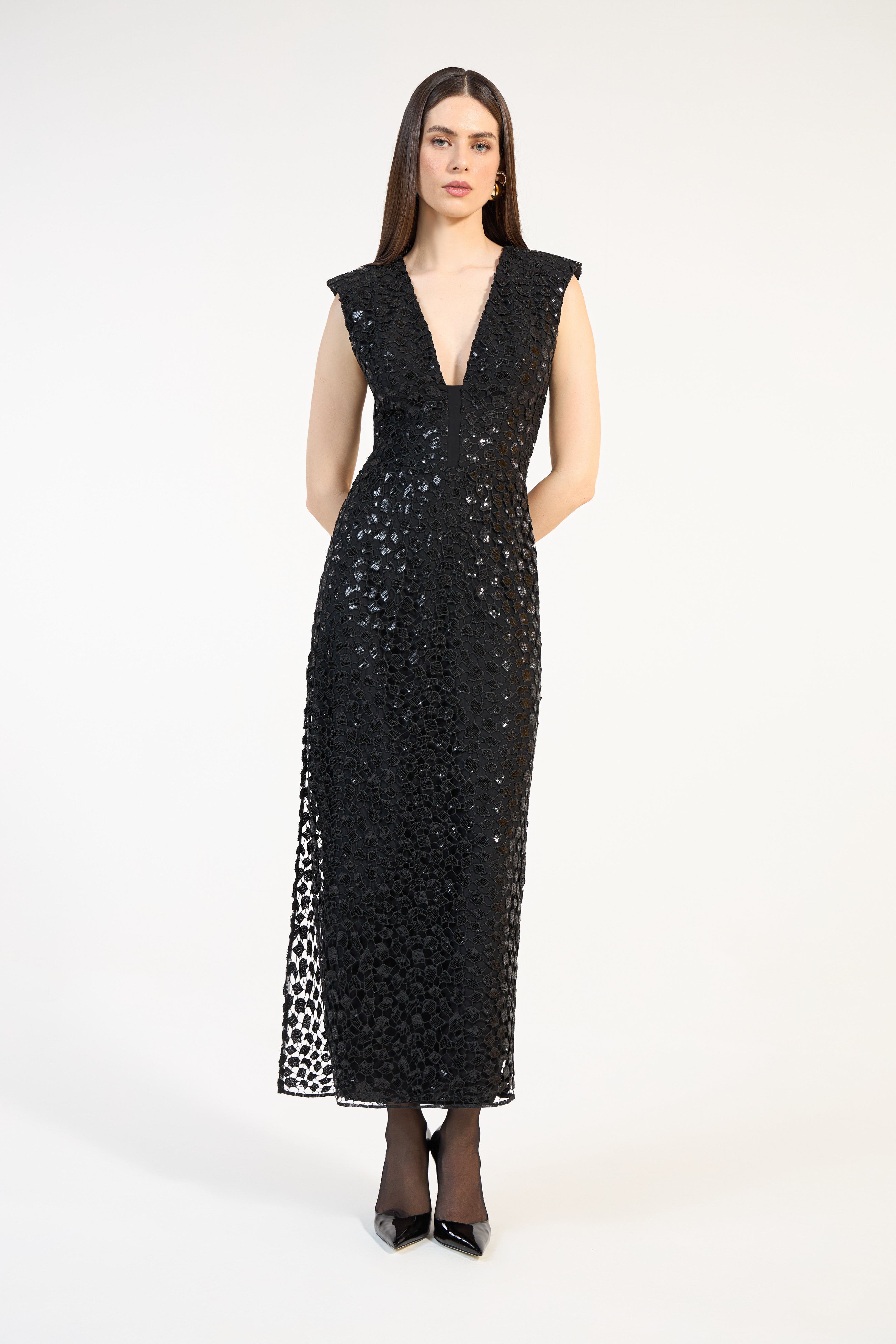 SK Black Midi Dress Sleeveless