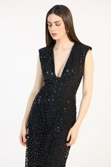 SK Black Midi Dress Sleeveless