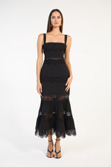 SK Black Midi Dress With Lace