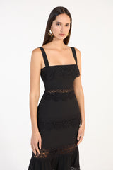 SK Black Midi Dress With Lace
