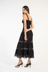SK Black Midi Dress With Lace