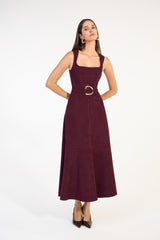 SK Burgundy Midi Dress