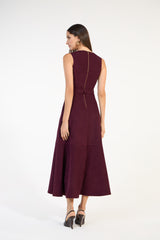SK Burgundy Midi Dress