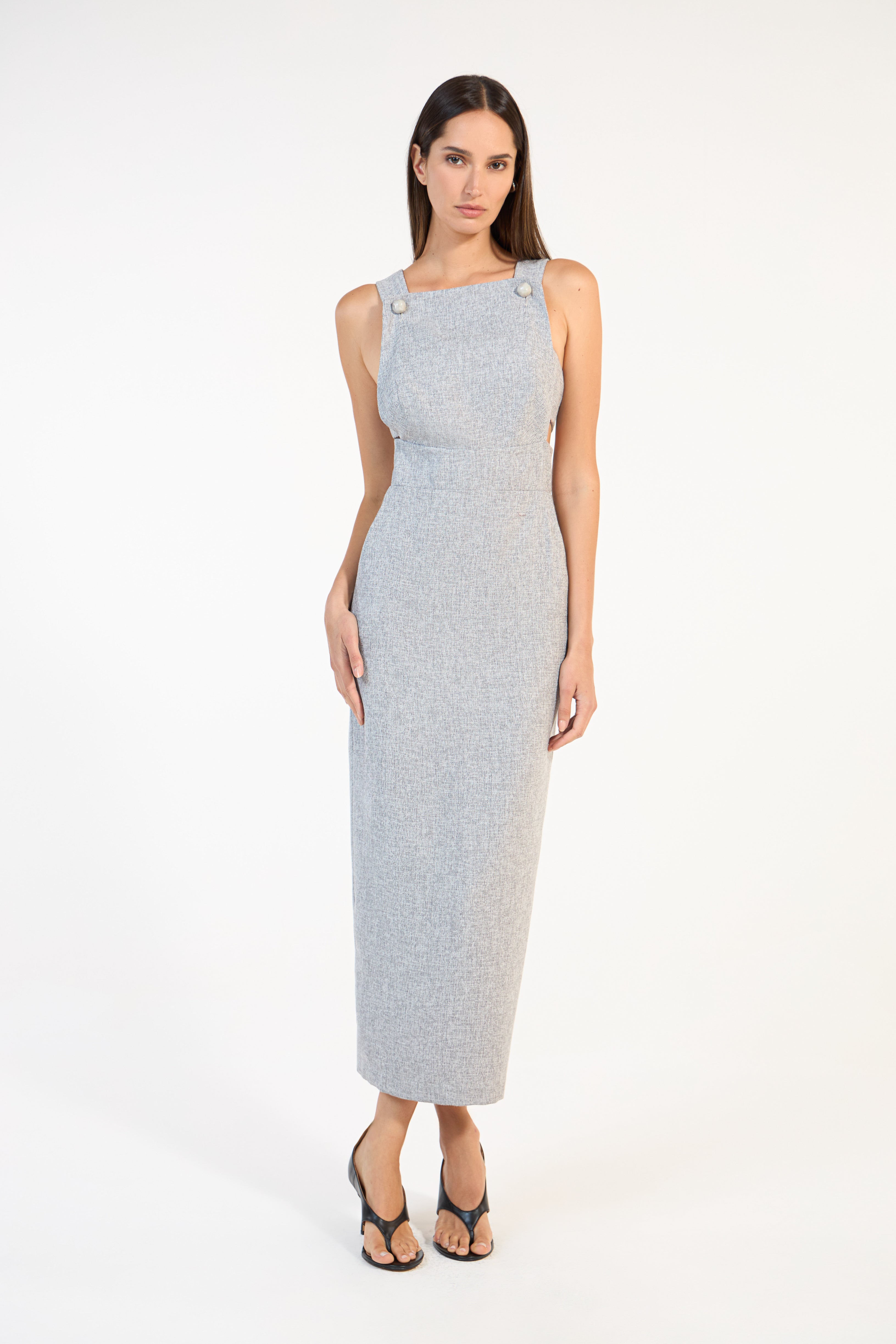SK Light Grey Midi Dress
