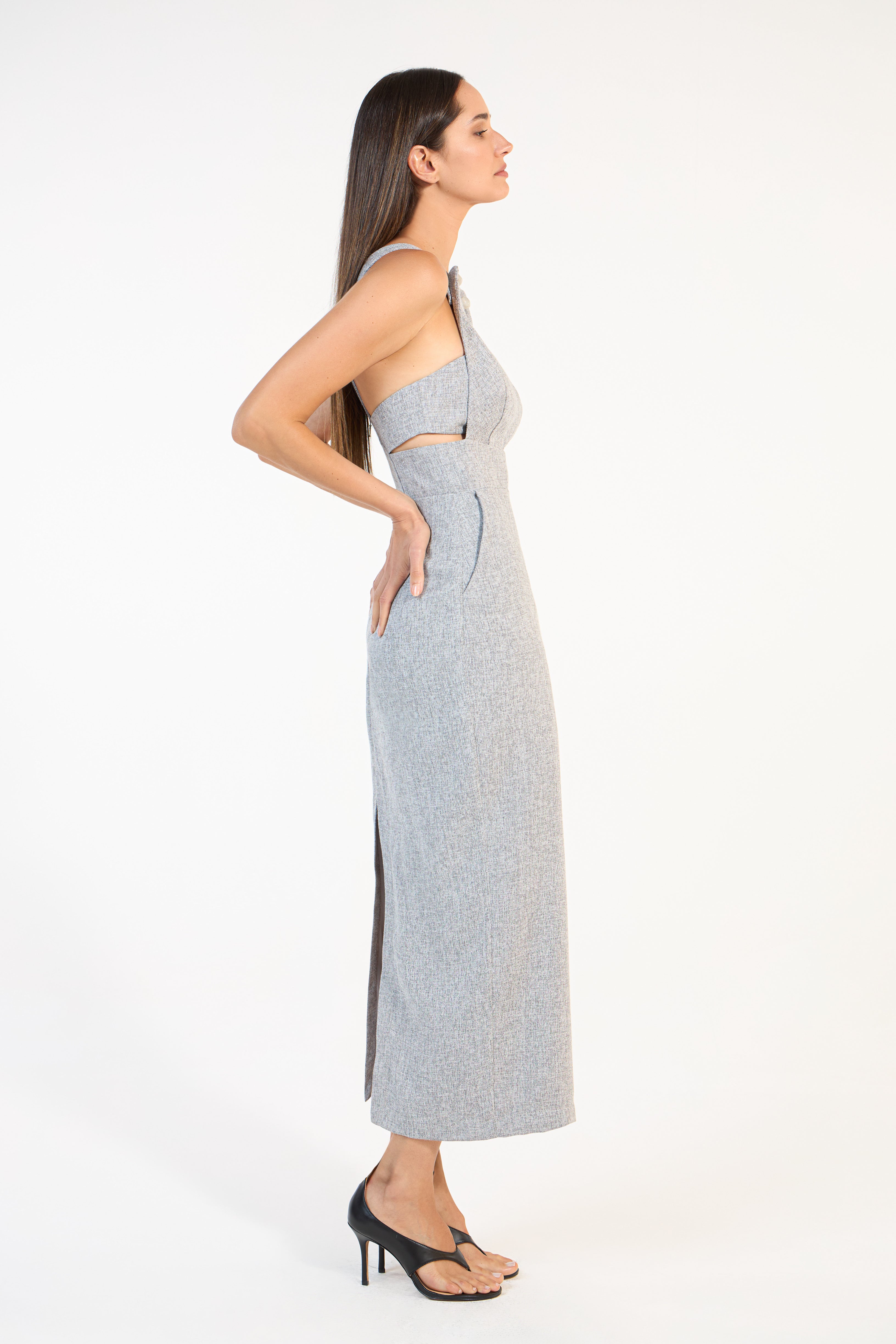 SK Light Grey Midi Dress
