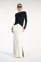 SK B&W Long Sleeve Long Dress