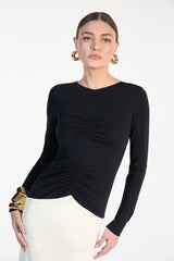 SK B&W Long Sleeve Long Dress