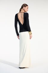 SK B&W Long Sleeve Long Dress