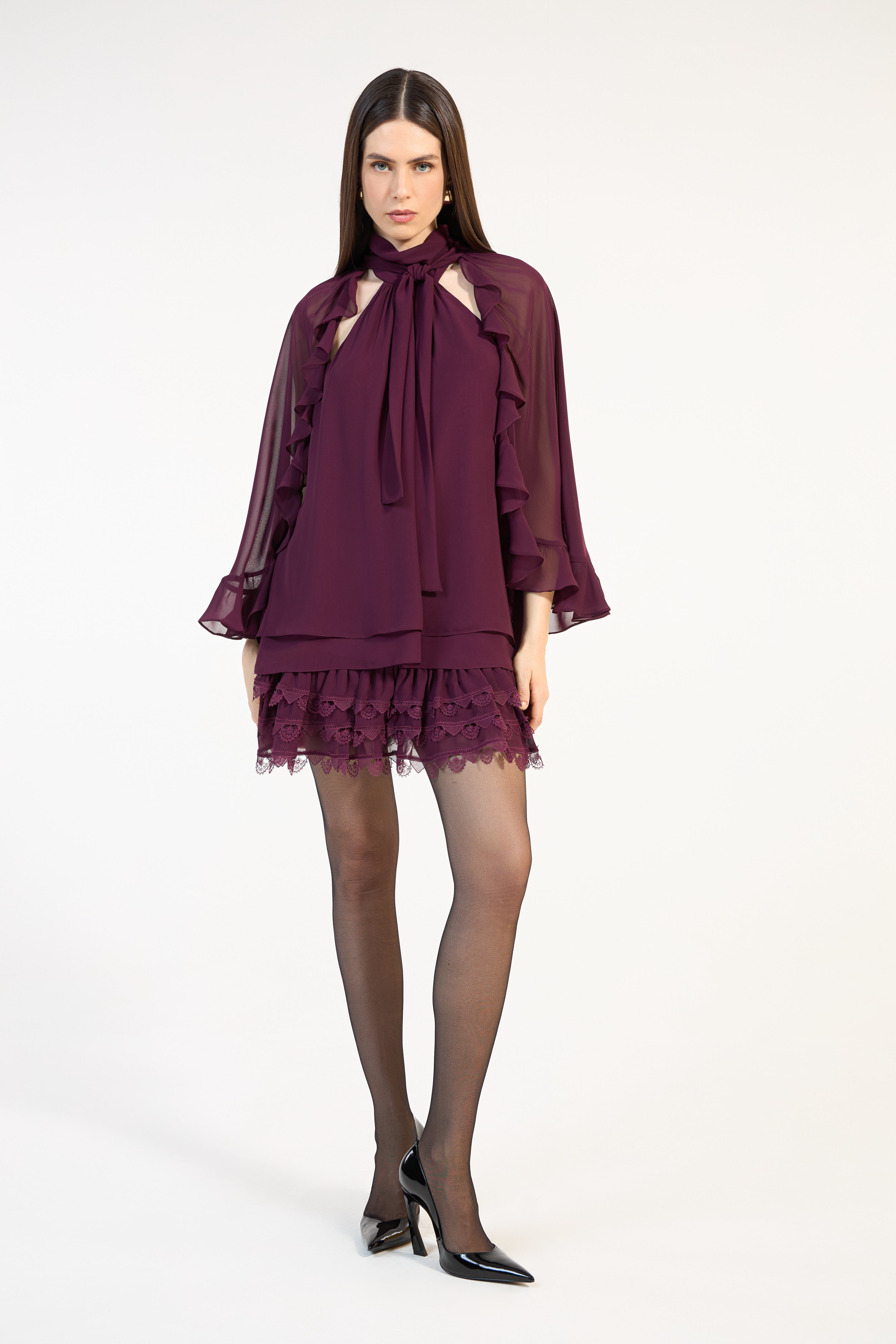 SK Burgundy Short Dress II