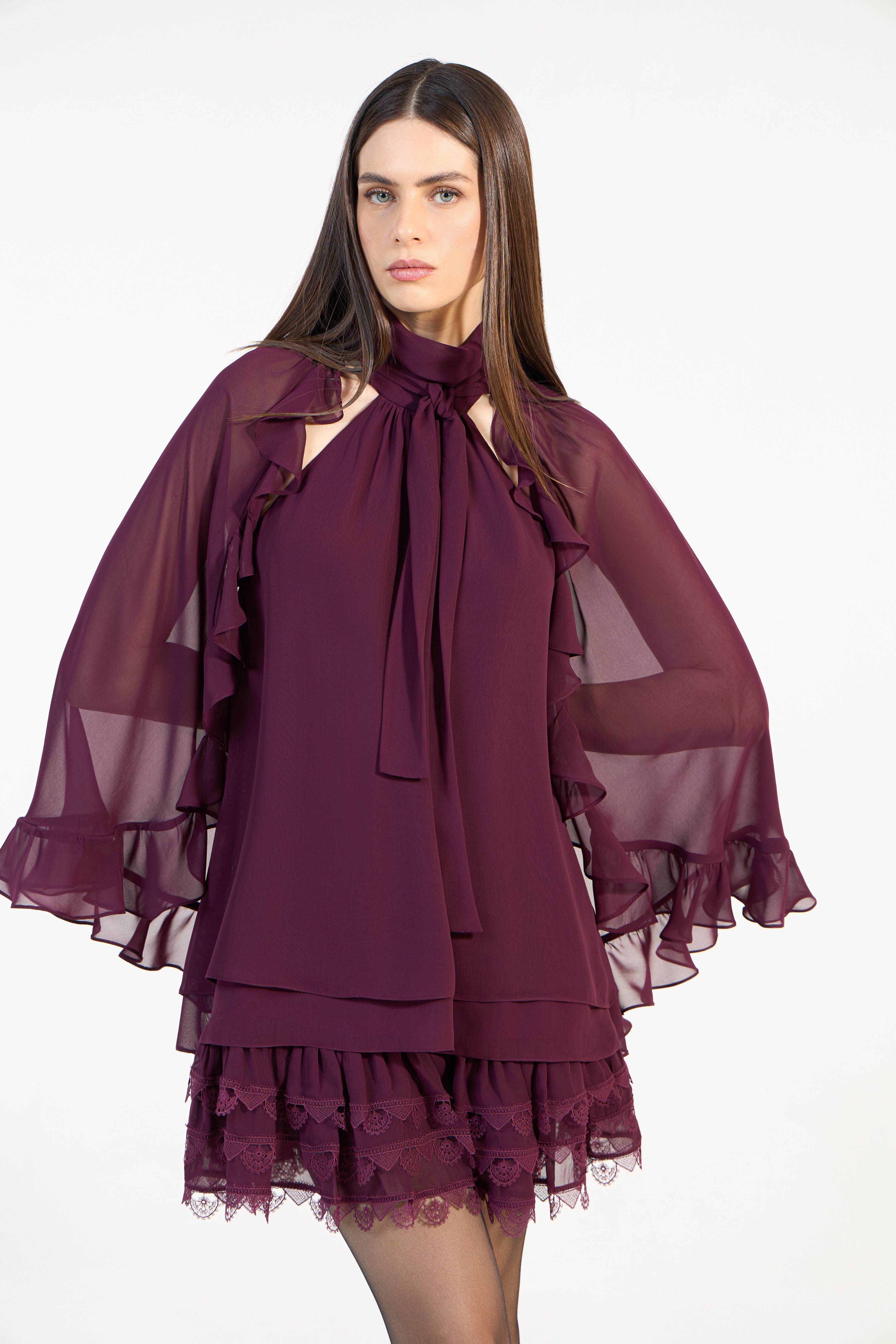 SK Burgundy Short Dress II