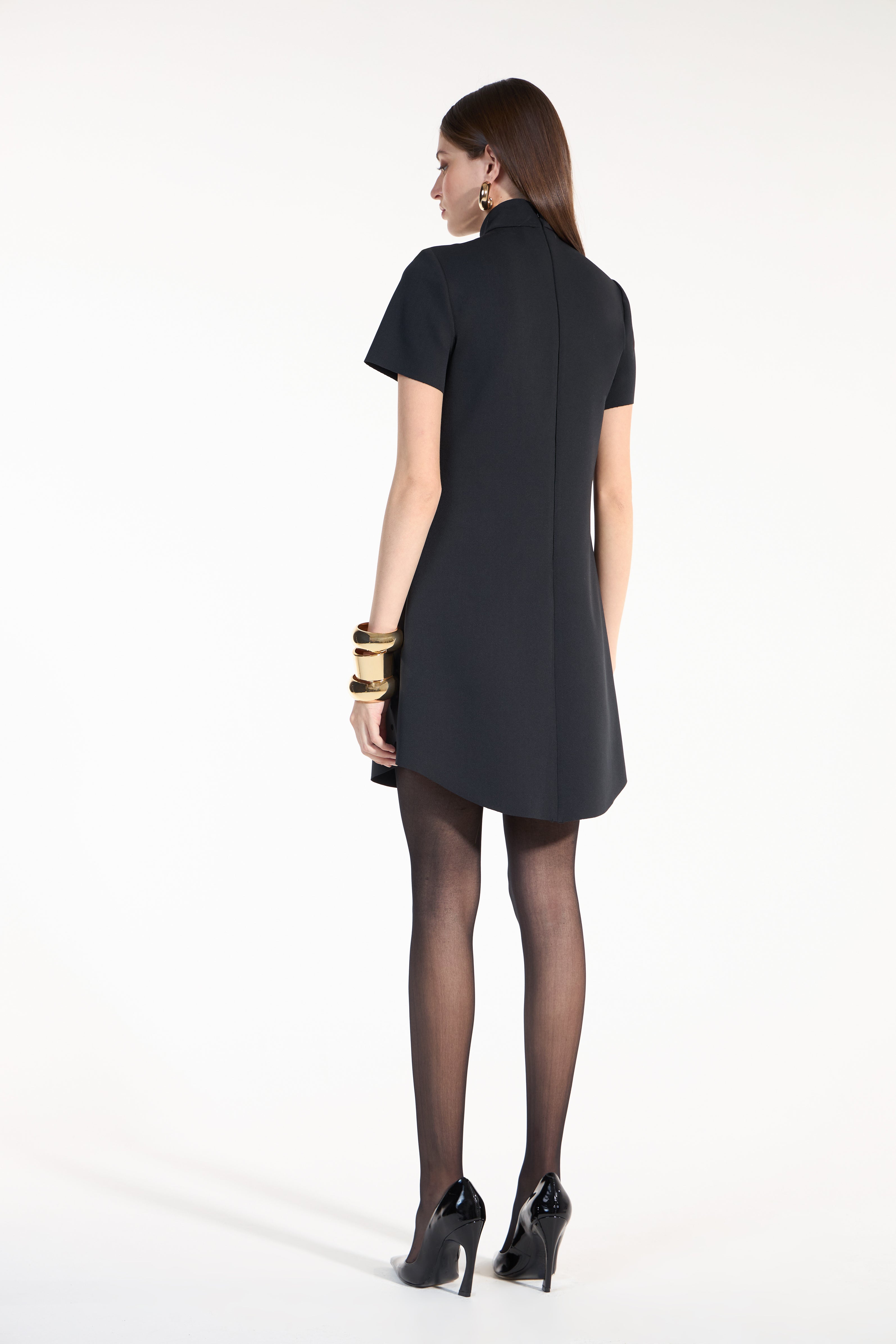 SK Black Short Laser Cut Dress
