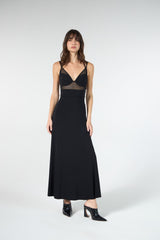 SK Black Midi Dress With Tulle