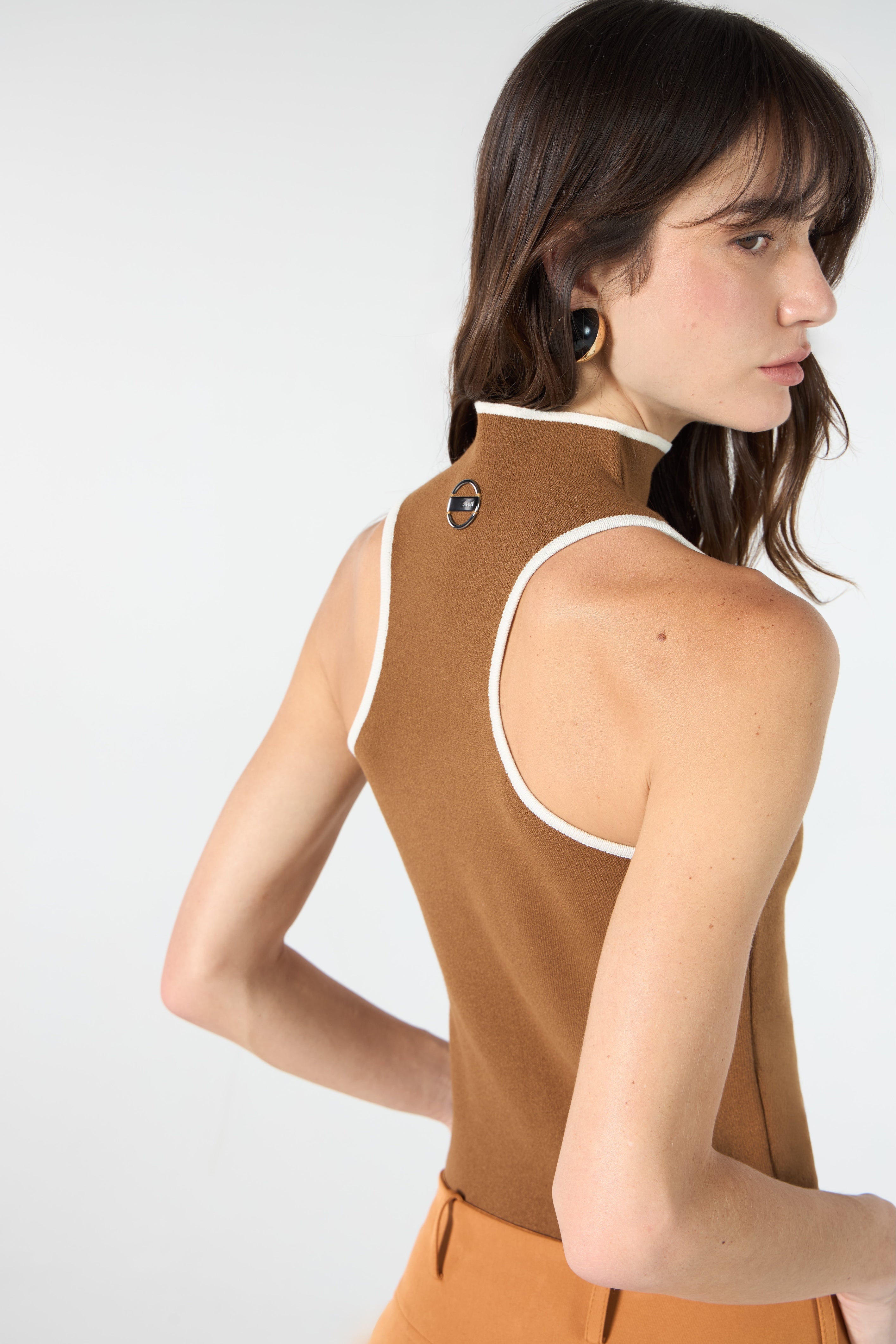 SK Brown Knitted Blouse