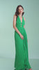 TD Green Pleated Chiffon Dress