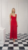 SK Red Long Knit U-Neck Dress