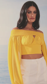 TD Yellow Off-the-Shoulder Blouse